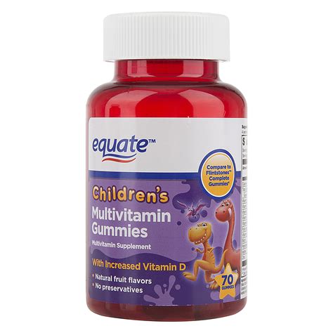 Equate Children's Multivitamin Gummies Dietary Supplement, 70 Ct ...