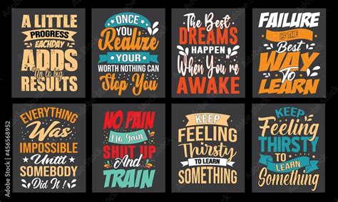 Motivational Quotes T-Shirt Design Bundle Stock Vector | Adobe Stock