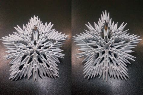 3d origami snowflake (модульное оригами снежинка) | 3d origami, Origami, Origami paper