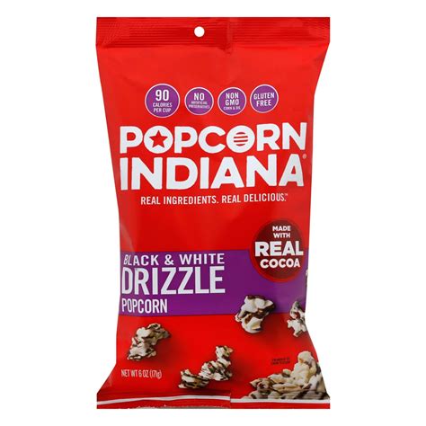 Popcorn, Indiana Drizzled Black & White Kettle Corn - Shop Popcorn at H-E-B