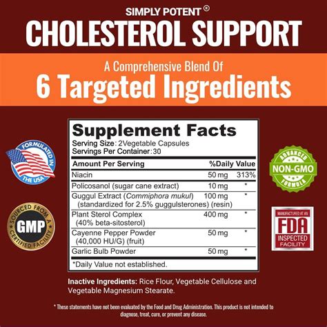 Cholesterol Lowering Supplements That Work, Support Lower High Cholesterol, Triglyceride, LDL ...