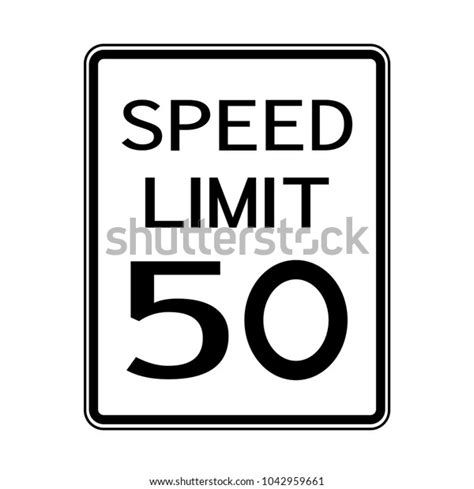 Speed Limit 50 Mph Traffic Signvector Stock Vector (Royalty Free) 1042959661 | Shutterstock