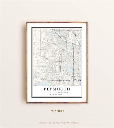 Plymouth Minnesota Map Plymouth MN Map Plymouth City Map - Etsy