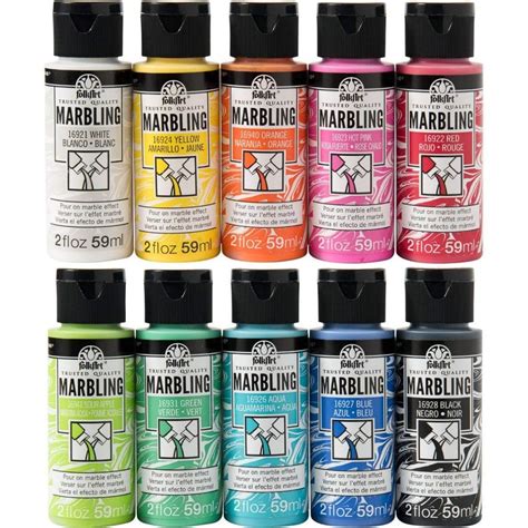 Folk Art Marbling Paint 10 Set - Craft & Hobbies from Crafty Arts UK