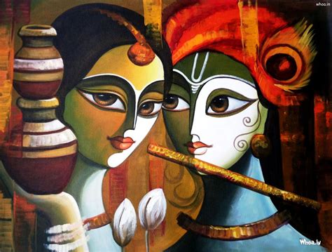 Radha Krishna Modern Oil Paintings