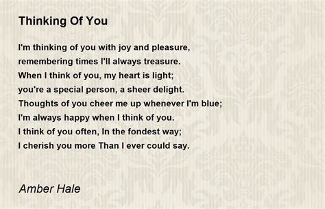 Thinking Of You - Thinking Of You Poem by Amber Hale