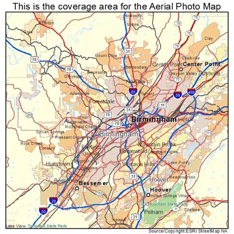 Aerial Photography Map of Birmingham, AL Alabama