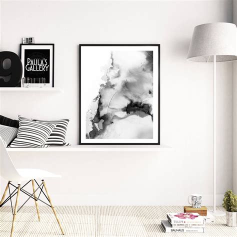 Ink Black White Abstract Print Abstract Ink Painting BW - Etsy