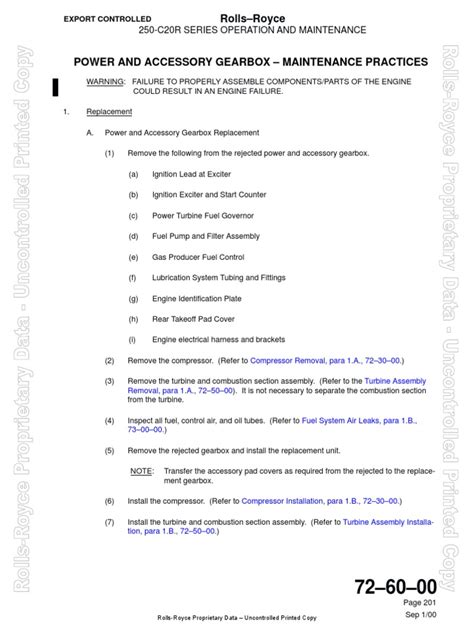 Rolls-Royce M250-C20R SERIES OPERATION AND MAINTENANCE 72-60-00 | PDF ...