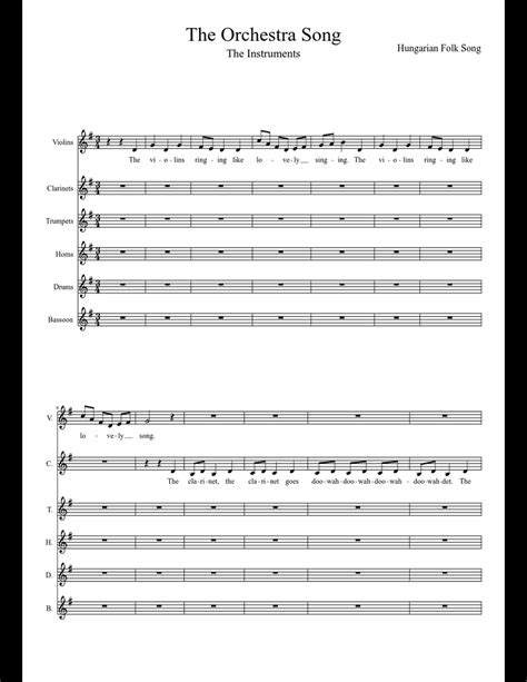 The Orchestra Song (The Instruments) sheet music download free in PDF ...