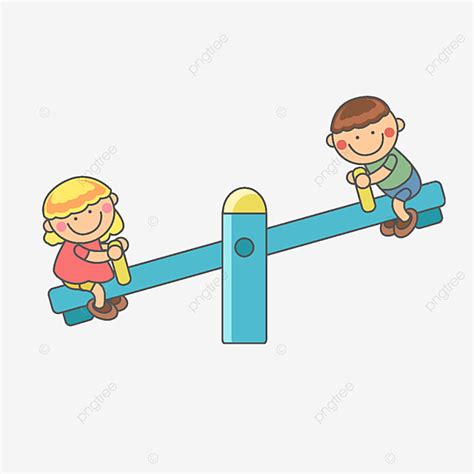 Seesaw Cartoon Vector Art PNG, Cartoon Seesaw Clipart, Seesaw, Child ...