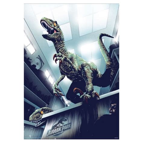 Hiding In Kitchen Jurassic Park 30th Anniversary Wall Art | Wall Art | Free shipping over £20 ...