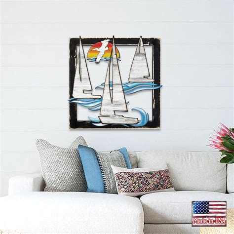 Nautical Wall Art Coastal Wall Art Rustic Sailing Boats | Etsy