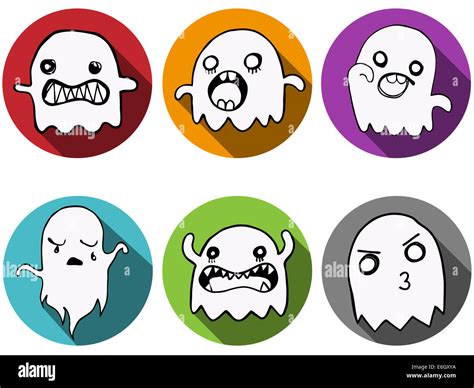 Happy Halloween Ghost Bat Icon Background Stock Photo - Alamy