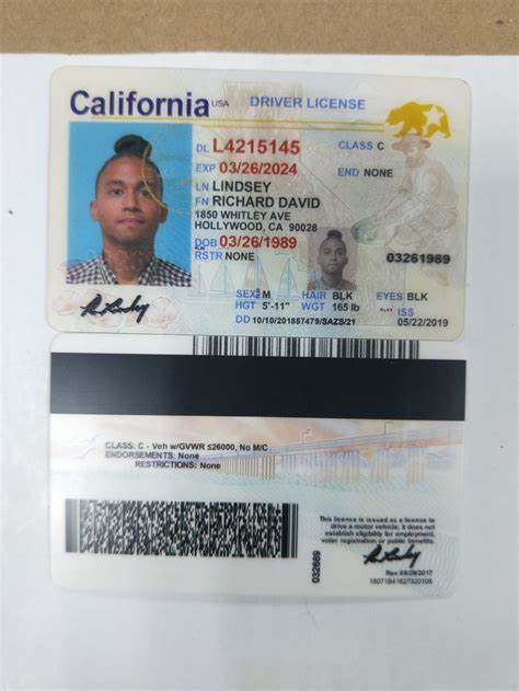 Fake Id Template California