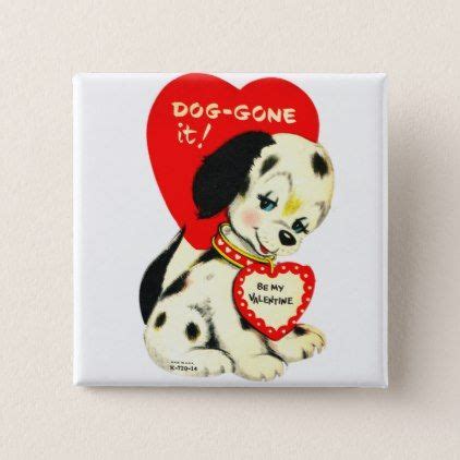 Vintage Old Valentine Puppy Dog Button - dog puppy dogs doggy pup hound ...