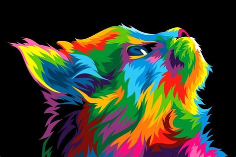 Cat colorful rainbow vector artwork | Pop art animals, Colorful animal paintings, Animals artwork