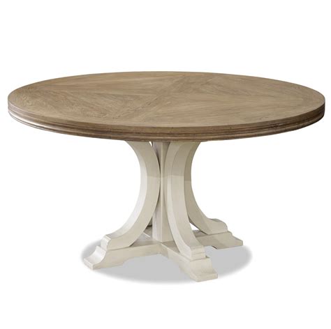 French Modern White Wood Pedestal Round Dining Table 58" | Zin Home