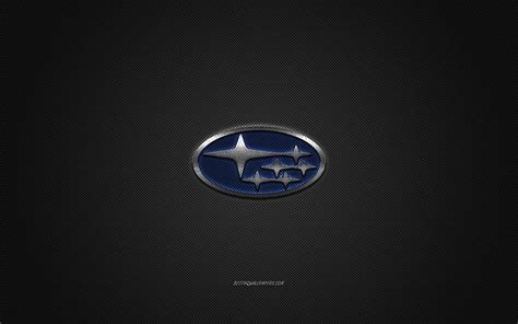 Subaru logo, silver logo, gray carbon fiber background, Subaru metal emblem, HD wallpaper | Peakpx