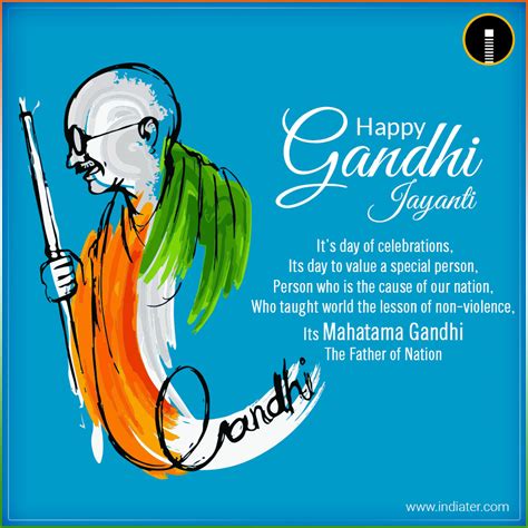 Mahatma Gandhi image with inspiring quote for Gandhi Jayanti - Indiater