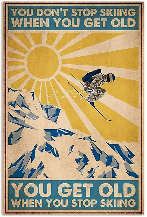 an old poster with a skier skiing in the mountains and sun shining down on it