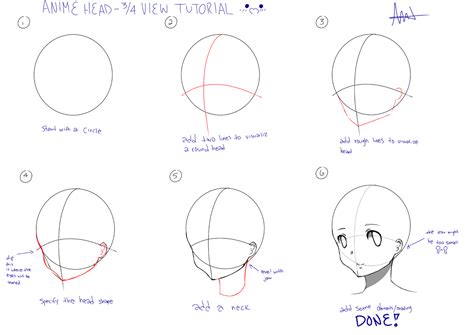 3/4 View Anime Head Tutorial by DonutAddic on DeviantArt