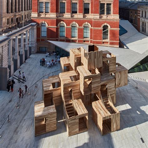 A nine-metre-high maze built from cross-laminated timber is on show at the V&A for London Design ...