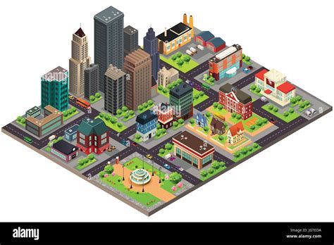 A vector illustration of Isometric Design of City Streets and Buildings Stock Vector Image & Art ...