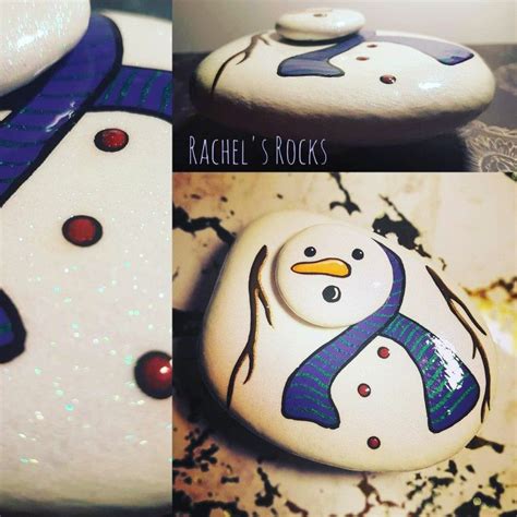 My version of a melted snowman | Christmas rock, Melted snowman, Pebble art