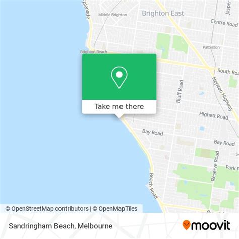 How to get to Sandringham Beach by train, bus or tram?