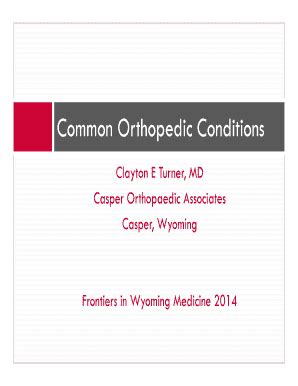 Fillable Online Common Orthopedic Conditions Fax Email Print - pdfFiller