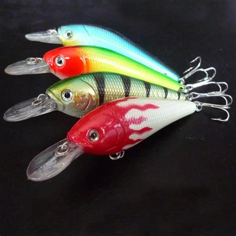 10PCS Fishing Minnow lure Baits casting trolling Lures Minnow artificial hook 9.5cm/13g Free ...