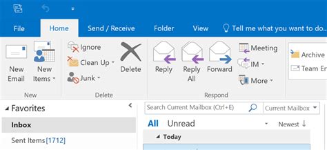 Bar above message list dragged into menu (Outlook 2016 on - Microsoft Community