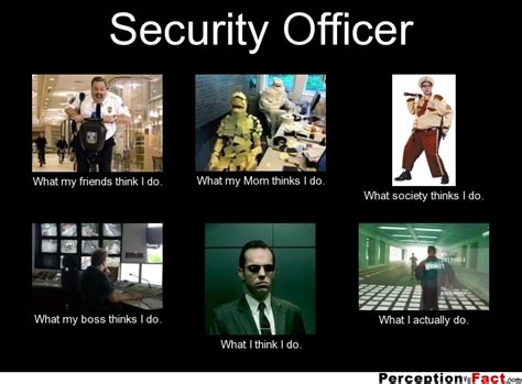 Security Officer... - What people think I do, what I really do - Perception Vs Fact