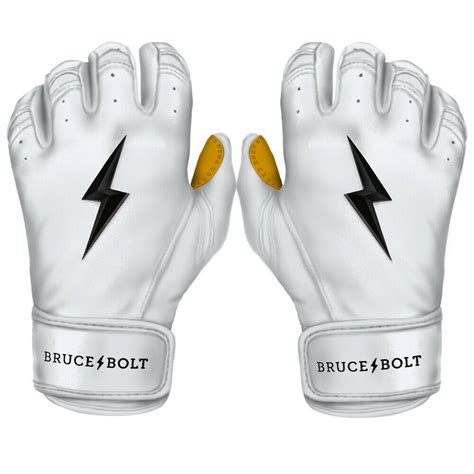 Men's Bruce Bolt Pro Premium Baseball Short Cuff Rip Resistant Batting Gloves Sporting Goods