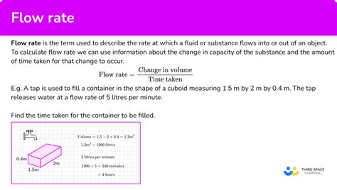 Flow Rate - GCSE Maths - Steps, Examples & Worksheet