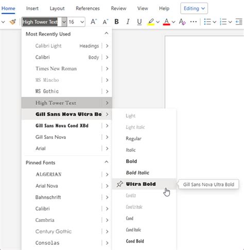 Use the modern font picker in Office - Microsoft Support