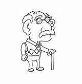 Old Man Coloring Page sketch template
