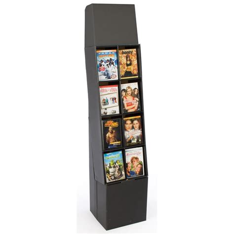 DVD Rack with 8 Display Sections, Easy Setup, Floor-standing POP Display Stand with Removable ...