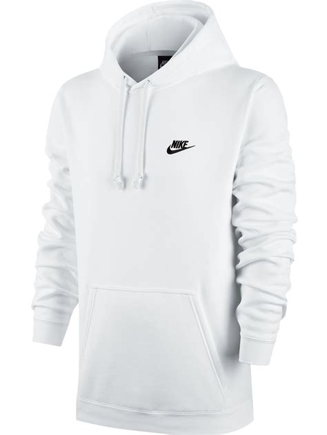 Nike Club Fleece Pullover Longsleeve Men's Hoodie White/Black 804346-100 - Walmart.com