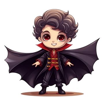 Boy In Vampire Costume At Halloween Party Cartoon Illustration, Cartoon ...