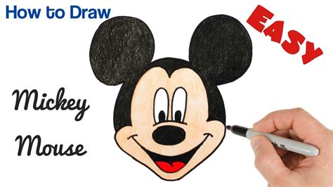 How to Draw Mickey Mouse Easy Cartoon Drawing for beginners Step by Step - YouTube