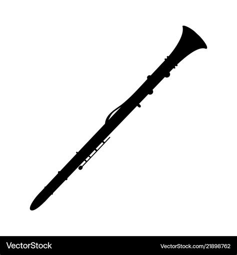 Clarinet dark silhouette Royalty Free Vector Image