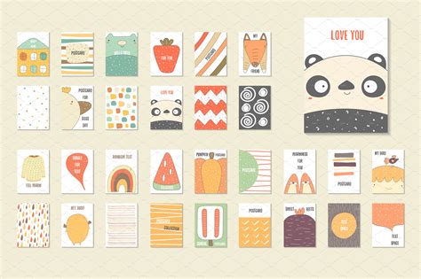 Postcards set | Illustrator Templates ~ Creative Market
