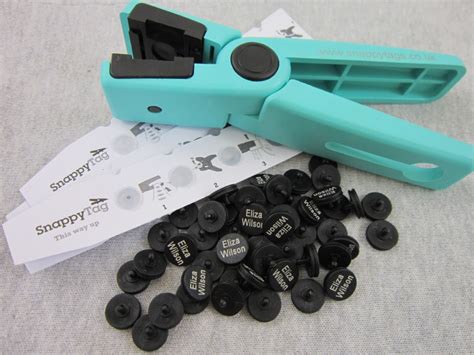 Black Snappy Tags Kit (50) 50 Tags/Backs, Applicator, Lettering Etched ...