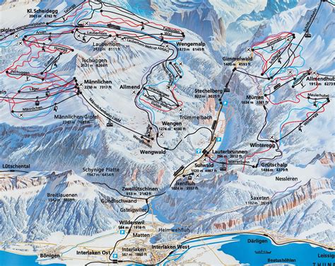 Wengen piste map - Ontheworldmap.com