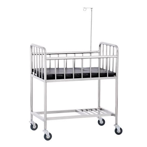 Baby Cart Medical Trolley Bed with Safety Guard Rails Low Price Smoothly Move Hospital Stainless ...