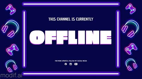 Neon Twitch Banner Design Template - Mediamodifier