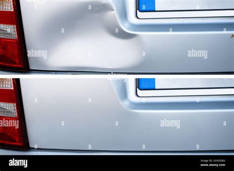 Photo Of Car Dent Repair Before And After Stock Photo - Alamy