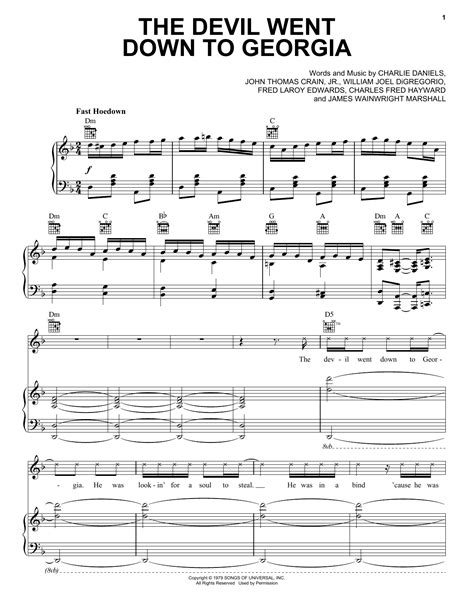 The Devil Went Down To Georgia | Sheet Music Direct